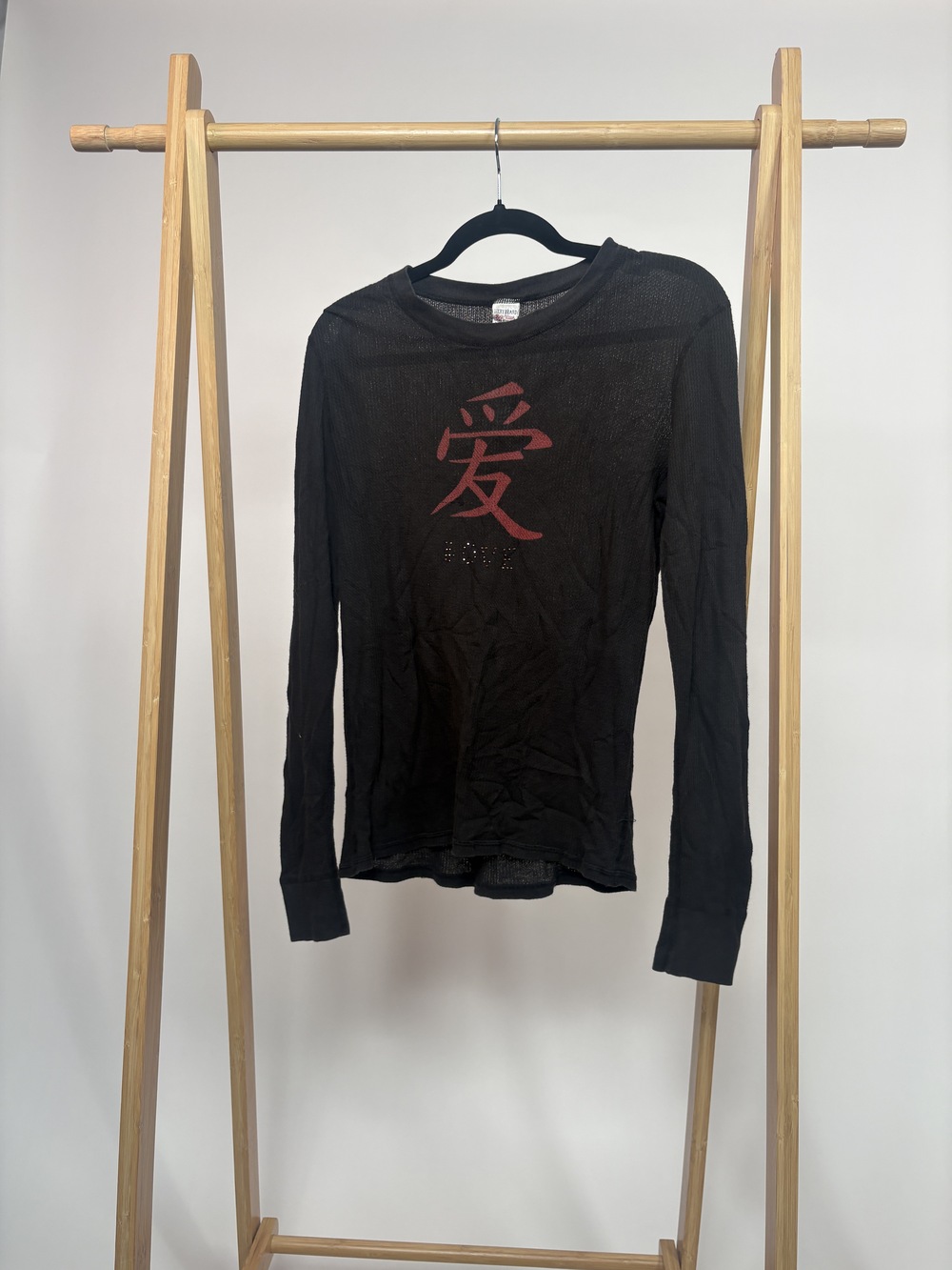 PF-1019 Vintage Lucky Brand Love Baby Thermal Shirt Y2K Grunge Asia